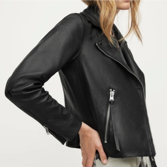All Saints Dalby leather biker jacket NWOT - Picture 6 of 12
